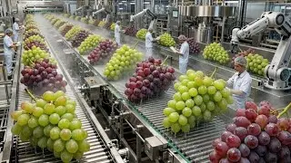 Inside a modern grape processing factory From fresh grapes (The entire process)