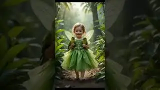 A little girl holding parrots #piu music #kids love birds #shorts
