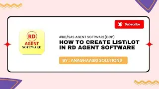 How to prepare List/Lot/Schedule in Rd agent software (All Languages)