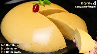 😋അടുക്കളയിൽ എപ്പോളും ഉള്ള വെറും 4 സാധനങ്ങൾ വച്ച് ഒരു Easy Pudding / No gelatine/chinagrass/cornflour