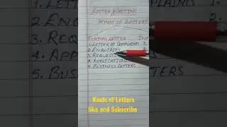 ||  letter writing || Kinds of letters ||