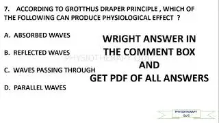ELECTROTHERAPY PHYSIOTHERAPY QUESTIONS 2 // PHYSIOTHERAPY PREVIOUS EXAM PAPER