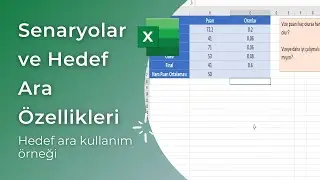 Excel Senaryo ve Hedef Ara Özellikleri #excel