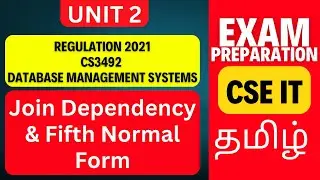Join Dependency & Fifth Normal Form (5NF) in DBMS | CS3492 Anna University R2021 | With Examples