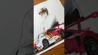 Thala Ajith racing drawing🤯 #ajithkumarracing #drawing #shorts