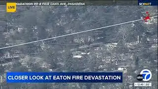 AIR7 gets its first lower-level look at fire devastation across Altadena