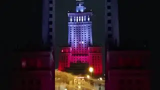 Warsaw at night🇵🇱 Palace of Culture and Science #warsaw #shorts