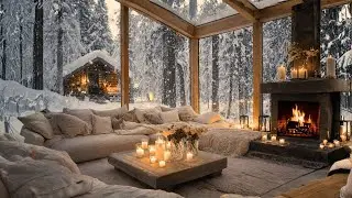 Winter Elegance Lounge ❄️ Fireplace Flowers & Soft Piano Jazz &mdash; 2 Hours of Relax, Study, Work