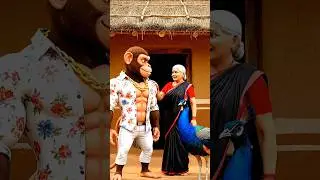 Monkey Gave His Mother A Beautiful Peacock #ai #shorts
