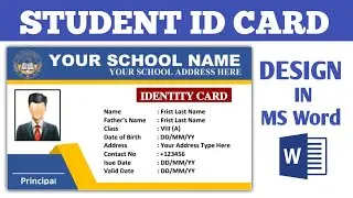  Student ID Card Design in MS Word | Student School Card design Easy Tutorial 2025