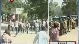 Violence at Osmania University Against Rayala Telangana