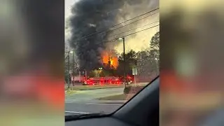 Crews battle church fire in DeKalb County