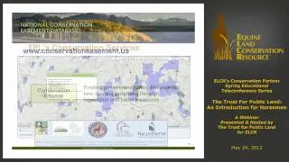 The Trust For Public Land -- An Introduction for Horsemen -- an ELCR Webinar - [Runtime 54:40]