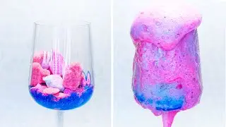 Shiny Colored Powder and Effervescent Bath Salt Relaxing ASMR Video