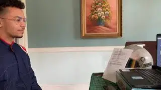 Blake Zooms with Schofield School kids in Wellesley MA