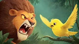 The Clever Sparrow 🐦 and the Proud Lion  🦁 &ndash; A Suspenseful Moral Story for Kids in Urdu and Hindi