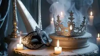 “1 Hour Fae Reading Ambience | Candlelight, Soft Harp & Forest Sounds | Dark Romantasy Mood”
