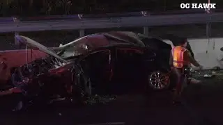 Car Flies Off Alicia prky. Landing on 73 TollRoad
