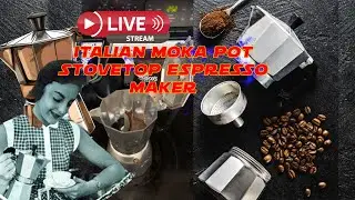 Italian Moka Pot Stovetop Espresso Coffee Workflow Live Stream! #espresso #coffee #mokapot #italian