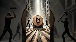 rescue giant dog in wood trunk