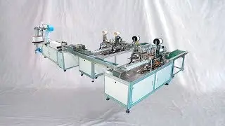 fully automatic 1+2 type face masks making production equipment tested for USA customer 出口美國一拖二平面口罩線