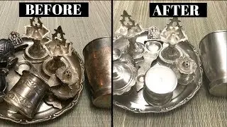 How to Clean/ Polish Silver Pooja items at Home|| Clean Silver items/things || Polish silver at home