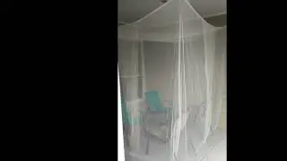 OctoRose 4 Poster Bed Canopy Functional Mosquito Net Full Queen King Ivory