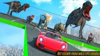 Dinosaur #Car Chase Ramp Stunts Gameplay