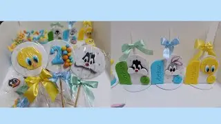 MONTANDO DOCES LOONEY TUNES/ PIRULITO E BOLO NO PALITO /PASTA DE LEITE EM PÓ PROFISSIONAL