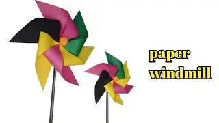 How to make paper windmill / how to make paprt fan at home / paper pinwheel tutorial