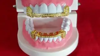 Best Grillz Micro Pave CZ Half Gold Plated Set