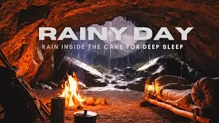 Cozy Mountain Shelter in a Rainstorm&ndash;Fall Asleep Quickly with Gentle Rain & Soft Fireplace Sounds🌧️