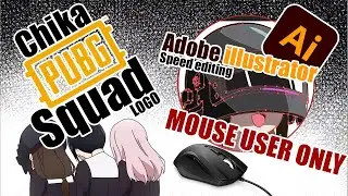 Chika PUBG Squad logo Adobe illustrator (mouse only)