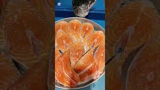 NORVE&Ccedil; SOMONU DİLİMLEME NORWAY SALMON  FİSH CUTTİNG #keşfet #shorts