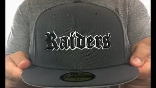 Raiders 'GOTHIC TEAM-BASIC' Charcoal Fitted Hat by New Era