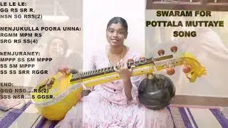 Pottala Muttaye Song Veena Tutorials | Thalaivan Thalaivi | Swaram For Pottala Muttaye Song