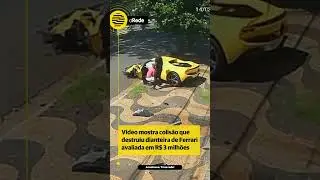 V&iacute;deo mostra colis&atilde;o que destruiu dianteira de Ferrari avaliada em R$ 3 milh&otilde;es
