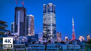 Twilight in Roppongi, Tokyo | 4K HDR with Binaural Japanese Sounds