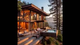 Modern wooden house in the mountains