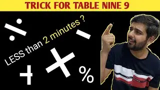 TRICK FOR TABLE NINE 9 ? MATH TRICK |ECAT/MCAT|Universities ENTRY TEST | [URDU/HINDI] | Ahmed Corner