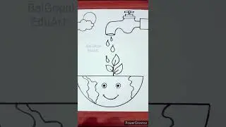 world water day drawing easy steps
