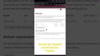 Create OpenAI ChatGPT secret key for Python