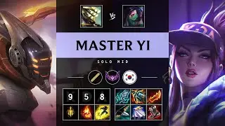 Master Yi Mid vs Akali: Quadra Kill, Dominating - KR Master Patch 14.22