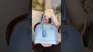 Unboxing new Louis Vuitton Alma bb in Epi leather denim blue color #lvbag #luxurybags