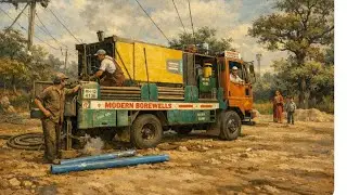 250 feet Borwell drilling new video || new construction side Borwell drilling 