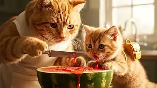 Mama Cat and Kitten&rsquo;s Watermelon Farm Adventure