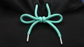 Hoodie strings single bow knot. How to tie Hoodie Strings cool. Great rope knot trick and skills.