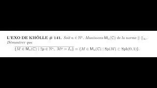 L'EXO DE KHÔLLE #141