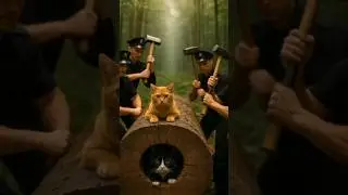 rescue team cat 🐱🐱 from huge log#cartoon #viralvideo video#shortvideo