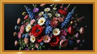 Dutch Master Wildflower Still Life | Jewel-Tone Botanical Art in 4K